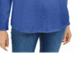 Karen Scott Suéter Feminino de Tricô de Algodão Azul Tamanho XXG