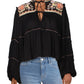 Top feminino Free People Vivid Color, preto, tamanho médio