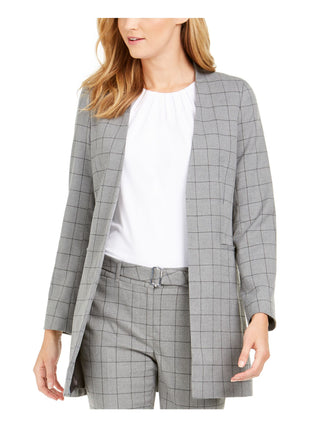 Calvin Klein Blazer Xadrez Feminino para Trabalho Cinza Tamanho 10 Petite