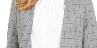 Calvin Klein Blazer Xadrez Feminino para Trabalho Cinza Tamanho 10 Petite