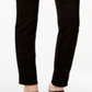 Calça skinny xadrez flocada feminina Alfani, preta, tamanho 14P