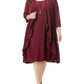 Vestido feminino plus size R&amp;M Richards para ocasiões especiais com jaqueta vermelha, tamanho 14W
