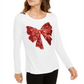 Blusa feminina com lantejoulas e laço, branca, tamanho M, da INC International Concepts