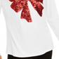 Blusa feminina com lantejoulas e laço, branca, tamanho M, da INC International Concepts