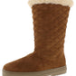 Botas femininas confortáveis ​​acolchoadas Nikyy com bico redondo e plataforma marrom, estilo &amp; co, 5 m