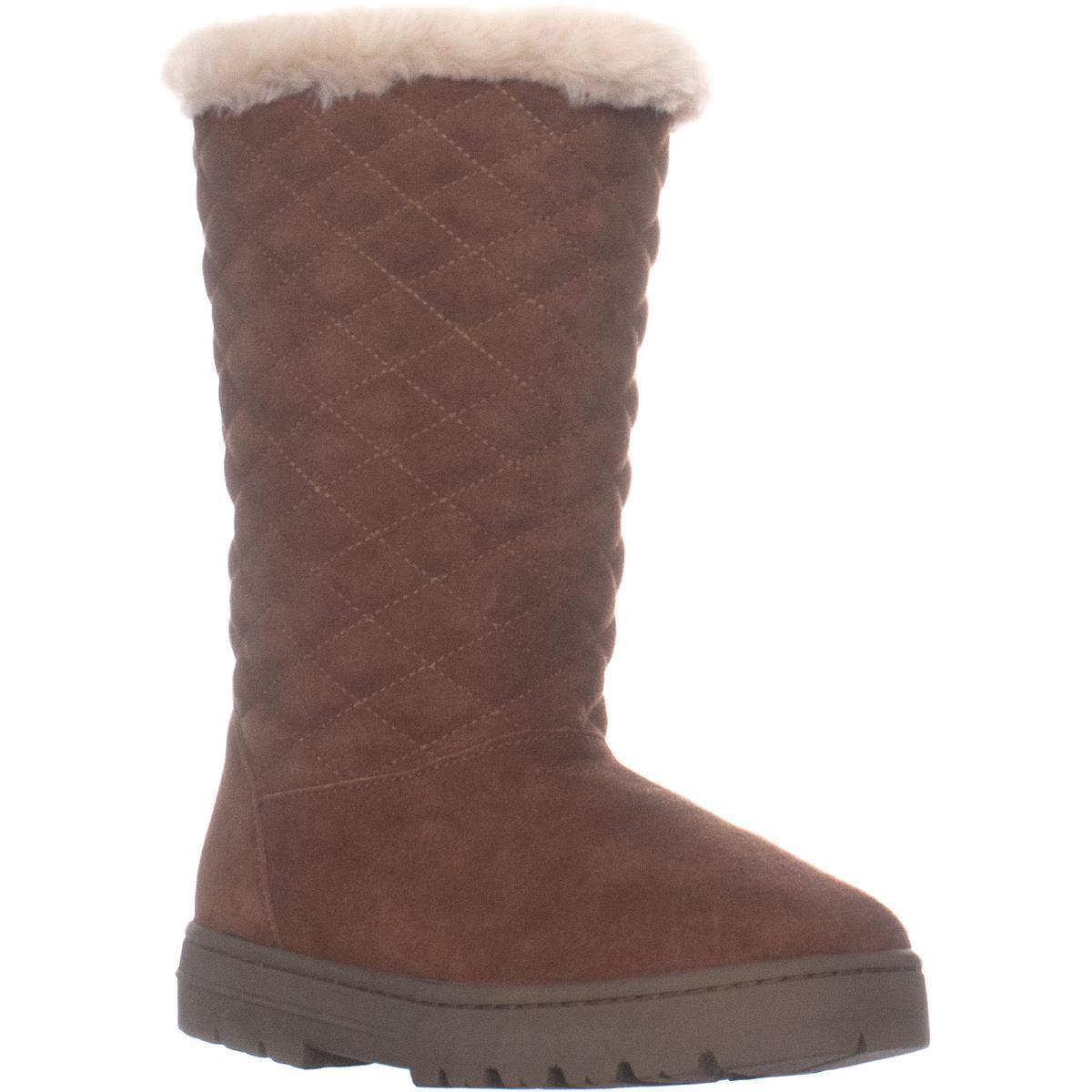 Botas femininas confortáveis ​​acolchoadas Nikyy com bico redondo e plataforma marrom, estilo &amp; co, 5 m