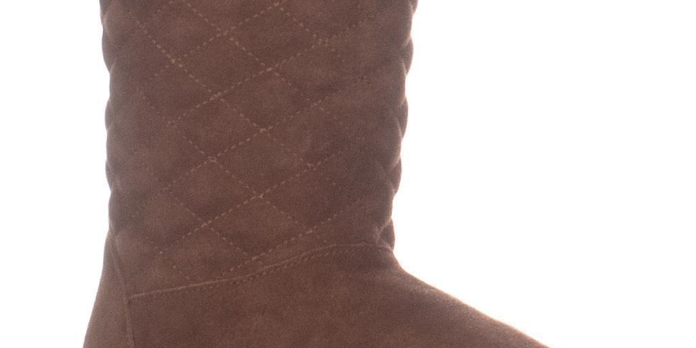 Botas femininas confortáveis ​​acolchoadas Nikyy com bico redondo e plataforma marrom, estilo &amp; co, 5 m