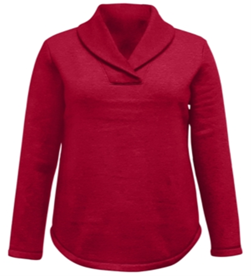 Blusa de lã com gola xale feminina Karen Scott, vermelha, tamanho -tamanho-