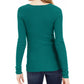 INC International Concepts Top feminino canelado com frente torcida, verde, tamanho extragrande
