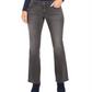 Jeans feminino estilo &amp; co com corte bootcut e bolso bordado, lavagem clara, preto, tamanho 2