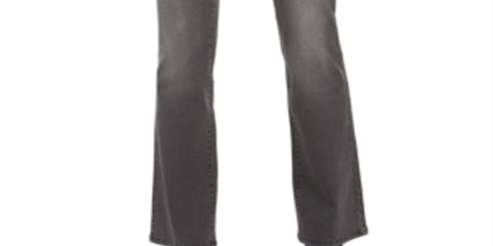 Jeans feminino estilo &amp; co com corte bootcut e bolso bordado, lavagem clara, preto, tamanho 2