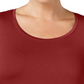 JM Collection Top feminino com decote redondo, vermelho, tamanho 2X