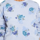 Moletom feminino Karen Scott com estampa de gola redonda, azul, tamanho pequeno M