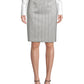 Calvin Klein Saia feminina com fenda traseira e zíper, textura salpicada, preta, tamanho 10