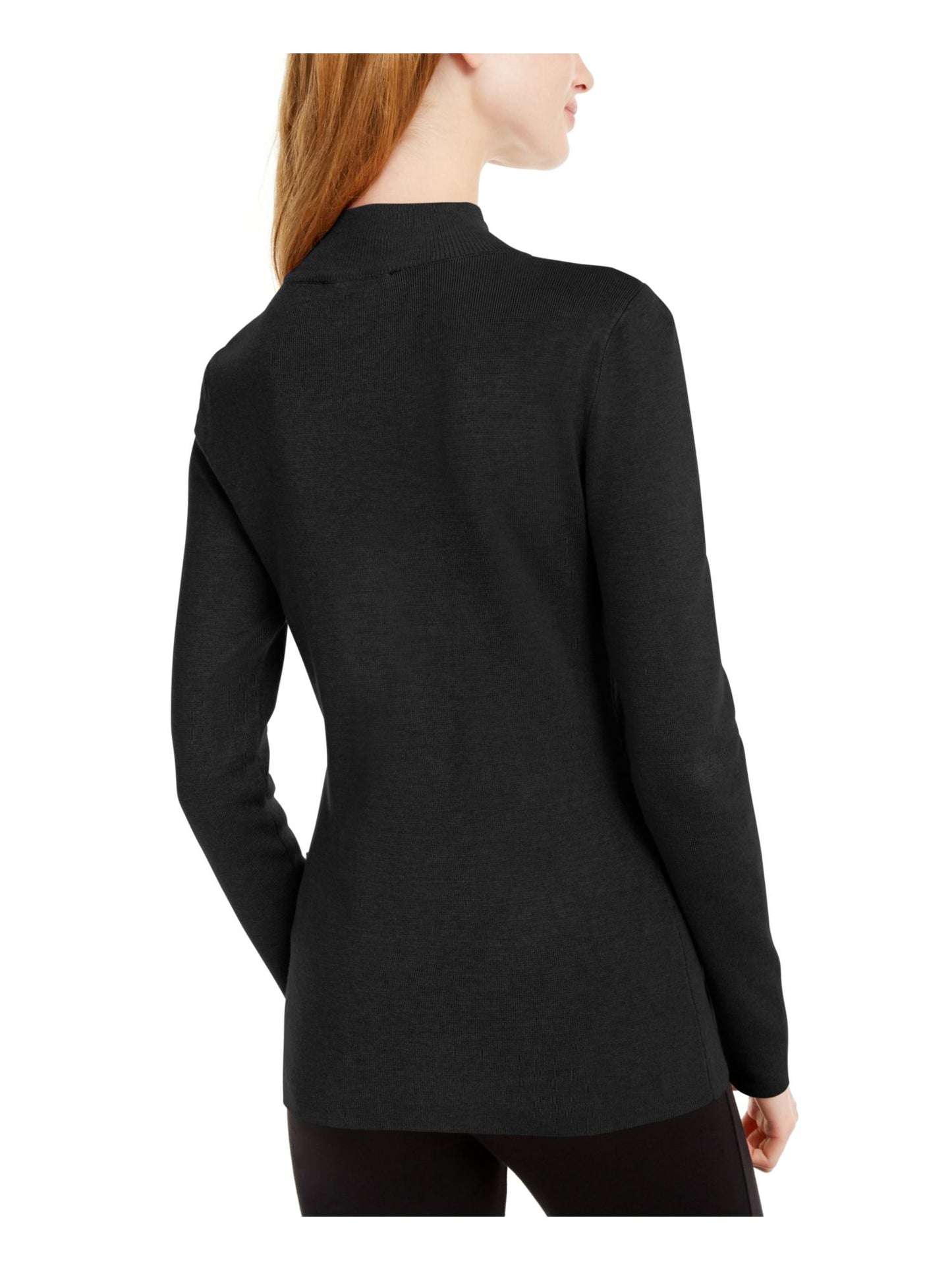 Suéter feminino com decote falso e torção Keyhole da INC International Concepts, preto, tamanho G