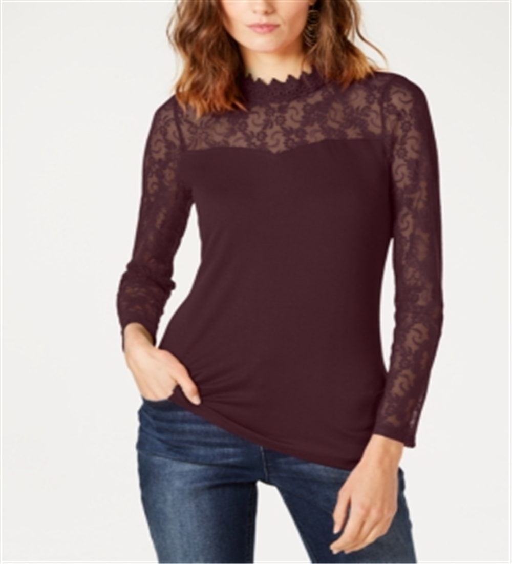 INC International Concepts Top de renda feminino com jugo, tamanho XS