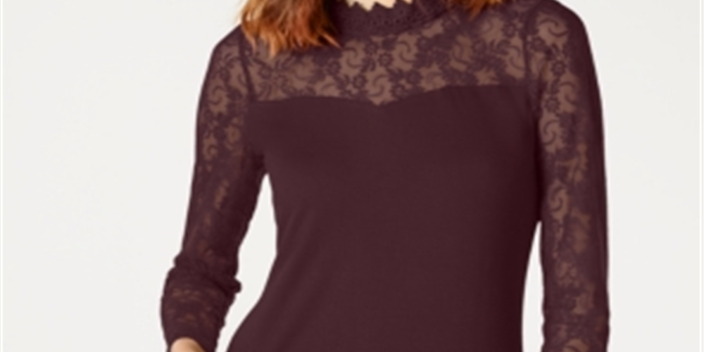 INC International Concepts Top de renda feminino com jugo, tamanho XS