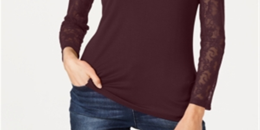 INC International Concepts Top de renda feminino com jugo, tamanho XS