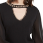 Suéter feminino com tachas e buraco de fechadura da INC International Concepts, preto, tamanho M
