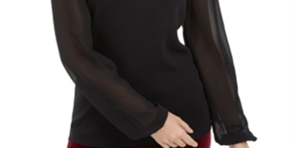 Suéter feminino com tachas e buraco de fechadura da INC International Concepts, preto, tamanho M