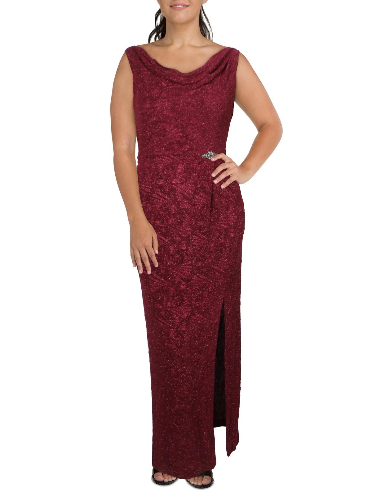 Vestido de noite longo sem mangas Alex Evenings feminino, vermelho, tamanho 14
