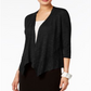 Cardigan feminino Alfani de linho com frente aberta, preto, tamanho PP