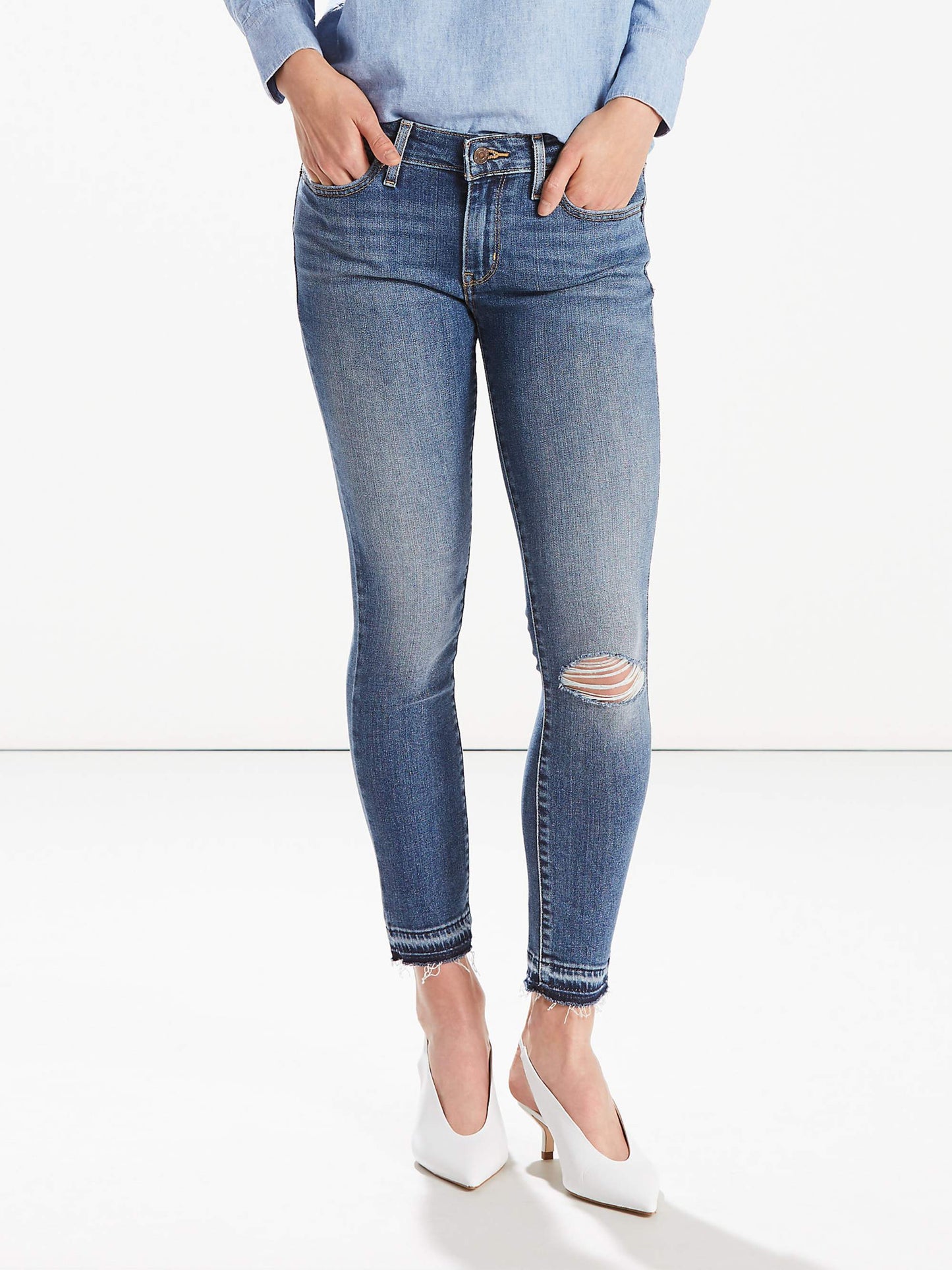 Calça jeans skinny Levi's 711 feminina, azul, tamanho 31