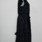 INC International Concepts Vestido de festa feminino com babados metálicos, sem mangas, decote em V, midi, azul, tamanho extragrande