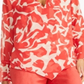 Blusa túnica feminina Alfani com estampa transparente, manga comprida, decote em V, vermelha, tamanho médio
