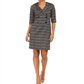Vestido curto feminino Connected com manga 3/4 e bainha preta, tamanho 10