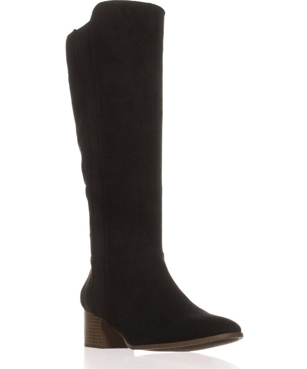 Estilo &amp; Co. Feminino Finnly Suede Fechado Biqueira Acima do Joelho Moda, Preto, Tamanho 6