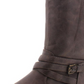 Botas de montaria altas Baretraps Alysha de couro sintético femininas, tamanho 5 M, cinza-claro