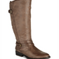 Botas de montaria altas Baretraps Alysha de couro sintético femininas, tamanho 5 M, cinza-claro