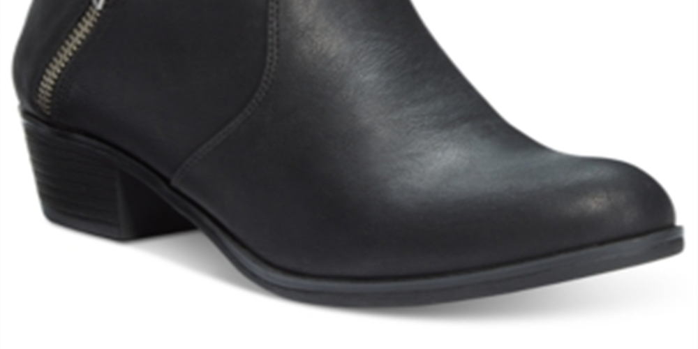 Botas femininas American Rag pretas acolchoadas Abby bico redondo salto bloco tamanho 10 M