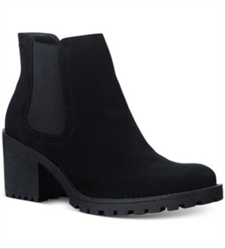 Botas femininas American Rag Morghan de camurça sintética com bico redondo, pretas, tamanho 10 M