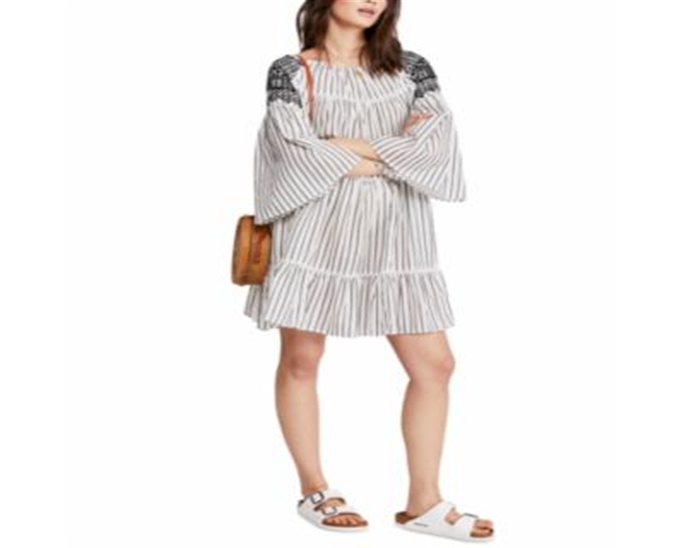 Vestido curto bordado Lola feminino Free People, branco, tamanho médio