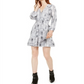Vestido flare com estampa de cobra 19 Cooper feminino, cinza, tamanho médio