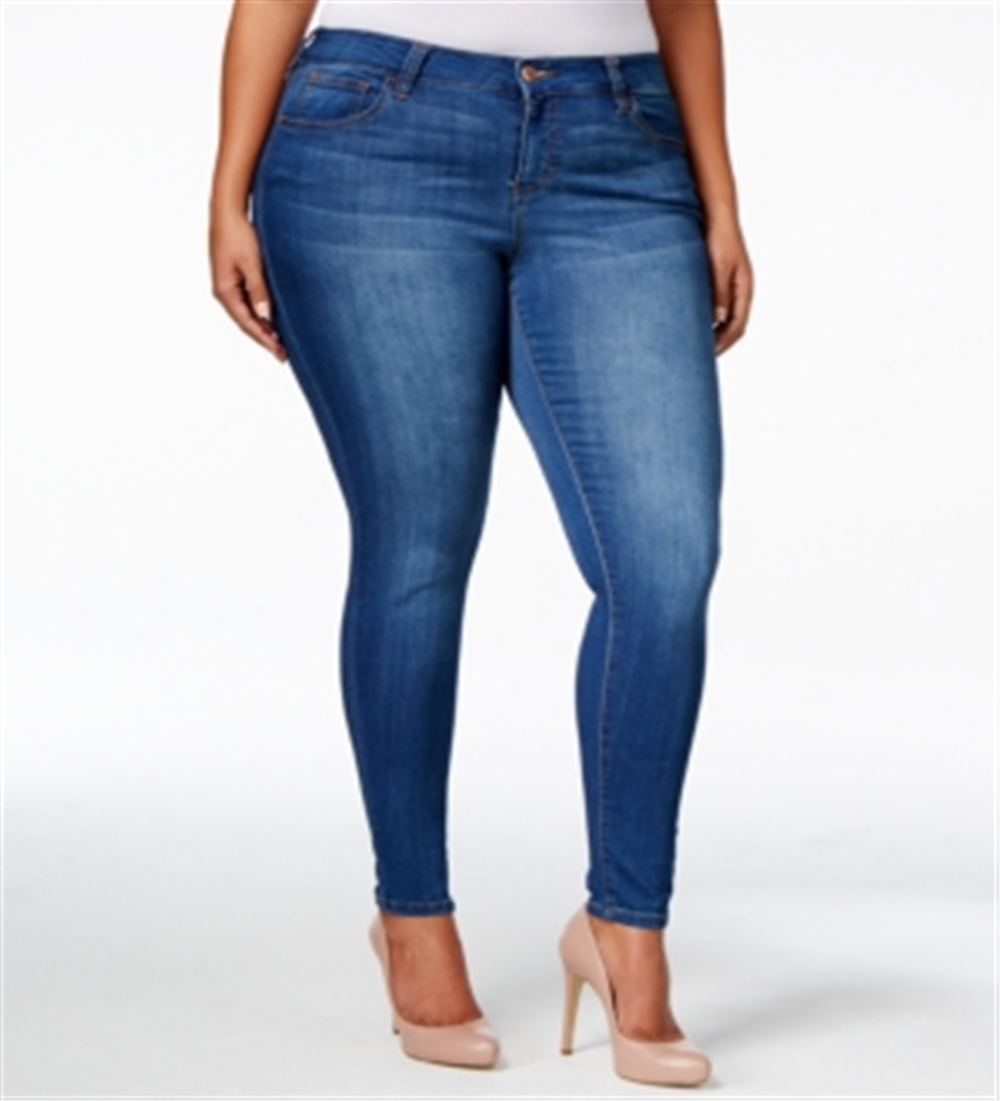 Calça jeans feminina Petite Plus Size Infinite Stretch Dawson Super Skinny Rosa Celebrity, tamanho 14P