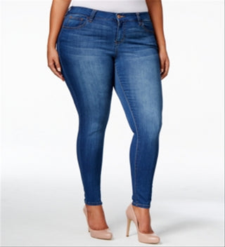 Celebrity Pink Women's Petite Plus Size Infinite Stretch Dawson Super-Skinny Jeans Blue Size 14P