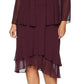 Vestido e jaqueta plus size SL Fashions femininos, cor vinho, tamanho 14W