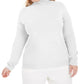 Karen Scott Suéter Feminino Plus Gola Alta Luxsoft Branco Tamanho 0X