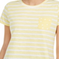 Camiseta listrada feminina Maison Jules, amarela, tamanho médio