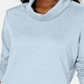 Karen Scott Top esportivo feminino com gola alta, azul, tamanho grande