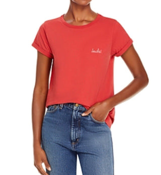 Maison Labiche Algodão Touche! Camiseta Manga Curta Vermelha Tamanho XL
