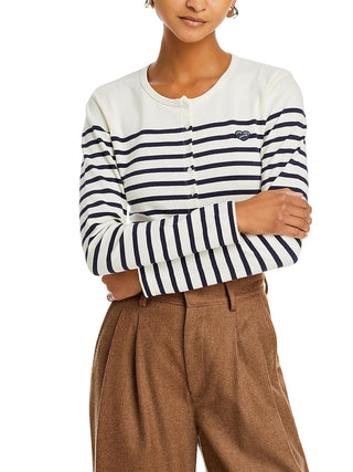 Maison Labiche Top listrado de algodão tamanho M