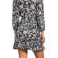 Vestido curto Elan com estampa floral e recortes, preto