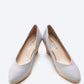 Espadrille Wedges com corte em V em lona com rosas