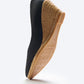 Espadrille Wedges com corte em V em lona com rosas