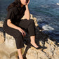 Espadrille Wedges com corte em V em lona com rosas