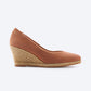 Espadrille Wedges com corte em V em lona com rosas